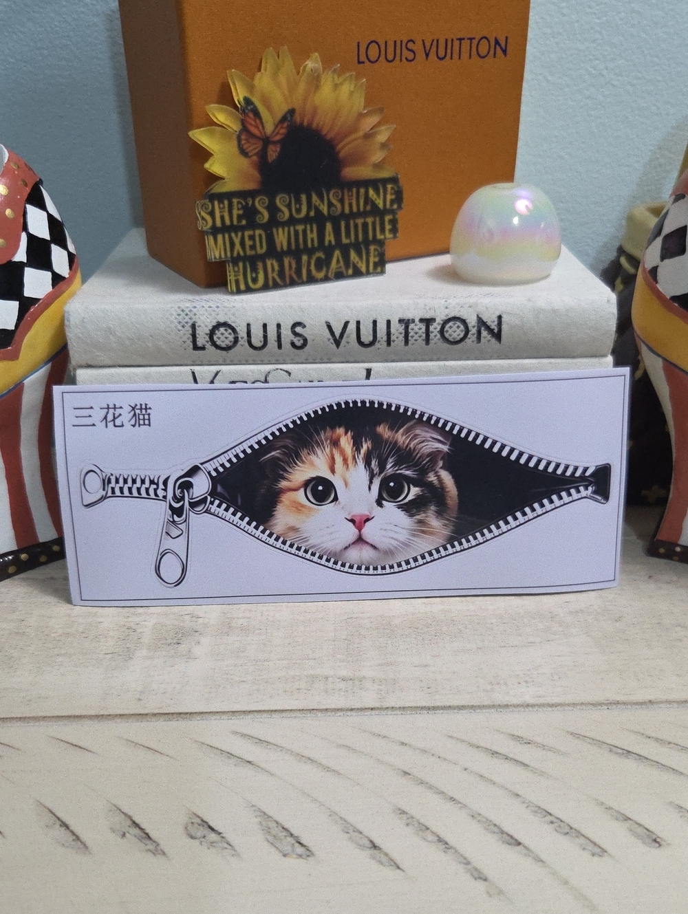 Funny 3D Peeking Cat Zipper Sticker Vinyl Decal Graphic Car Laptop Wall, NEW